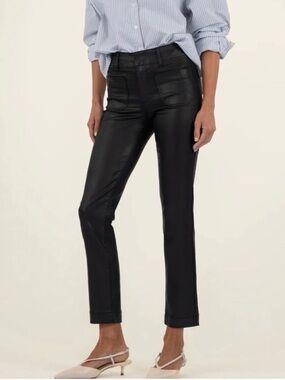 Kut from the Kloth Black Reese Coated Mid Rise
Ankle Straight Leg